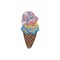 Ice Cream Cone with Three Scoops, Sequin, Dessert, Treats, Food, Embroidered, Iron on Patch